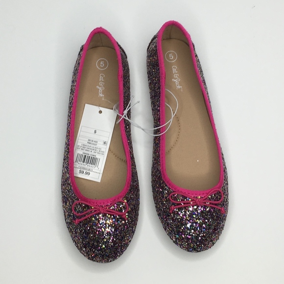 Lesley Glitter Ballet Flat - Cat & Jack Girl's 5 - Picture 4 of 7